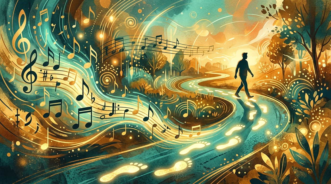 Pessoa com Parkinson caminhando ao ritmo de m&uacute;sica